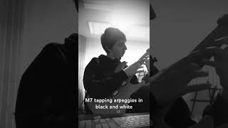 Cool M7 Tapping Arpeggios In Black And White Style guitar practiceguitar arpeggios tapping