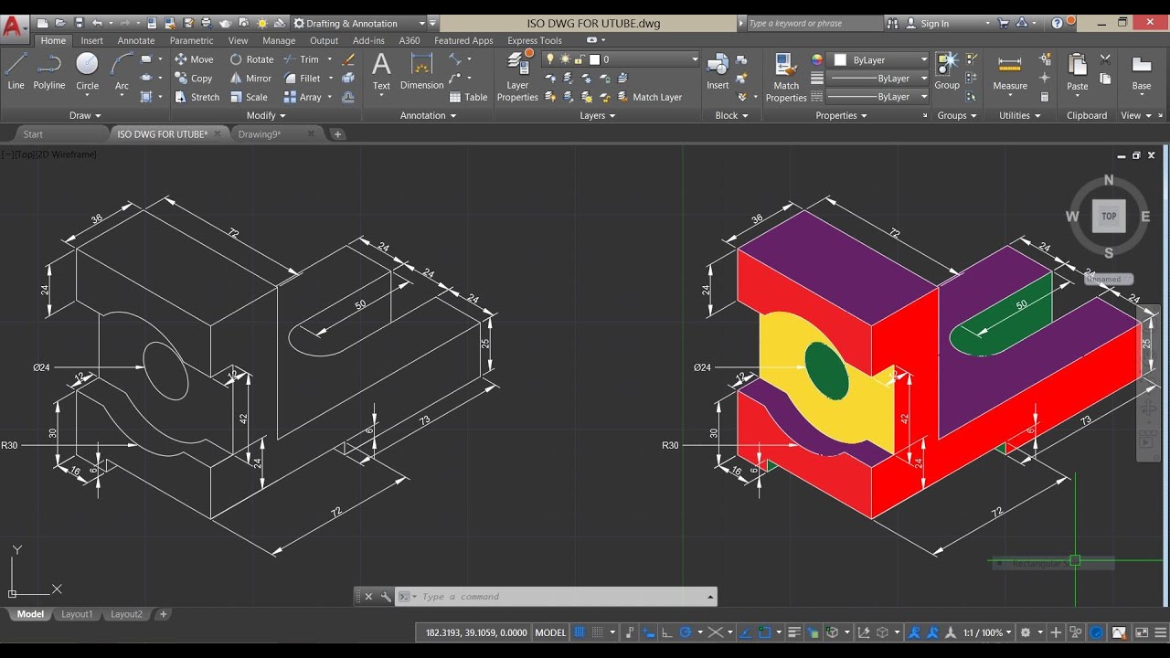 How to draw Isometric Drawing in AutoCAD 2022 YouTube
