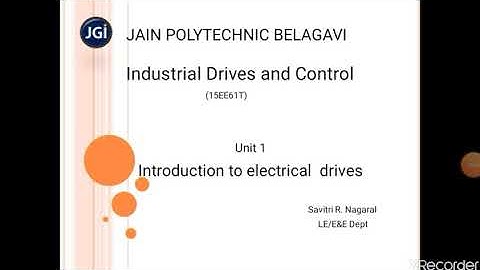15EE61T unit 1 introduction to electrical drives