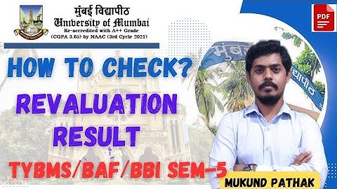 How to check Revaluation Results? Regular TYBMS/BAF/BBI SEM-5 l Mumbai University l Mukund Sir