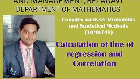 18MAT41 Line of regression and correlation
