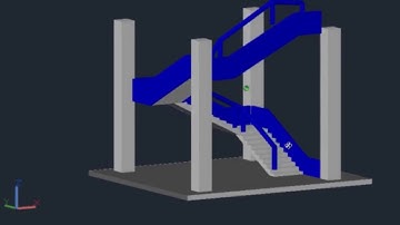 Staicase Design in Autocad  Architectural Drawing of triple turn staircase