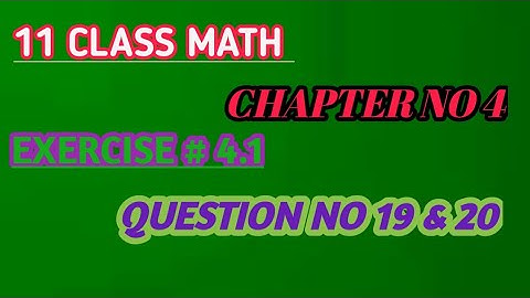 1st year math| CHAPTER NO 4| EXERCISE 4.1|QUESTION NO 19 ,20 | QUADRATIC FORMULA|