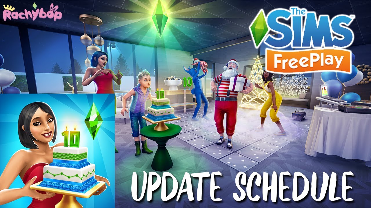 The Sims Freeplay Party of the Decade update schedule! [Dec