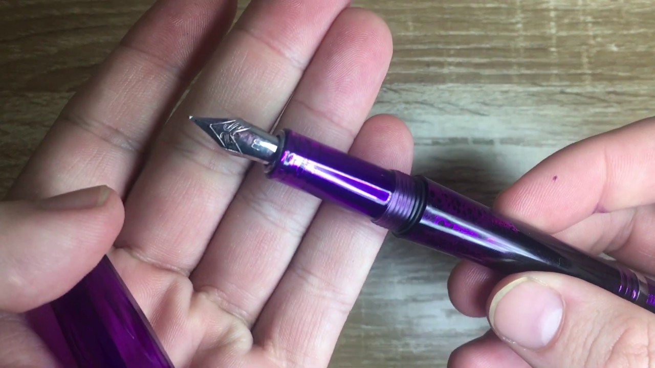 CT 3013 Transparent Purple Vacumatic Fine Fountain Pen Wing Sung No 
