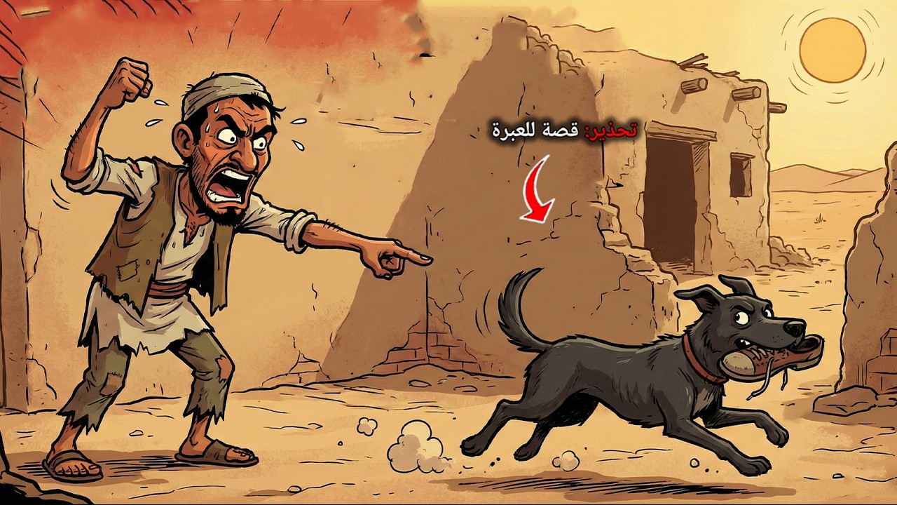 #فلاح فقير يغضب كل صباح لأن كلباً أسود يسرق فردة حذائه ويهرب. قرر الفلاح ملاحقة الكلب ليكتشف السر.