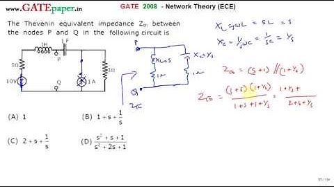 GATE 2008 ECE Find Thevenin