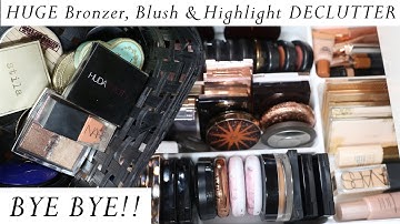 Bronzer, blush and highlight declutter! Makeup Organisation