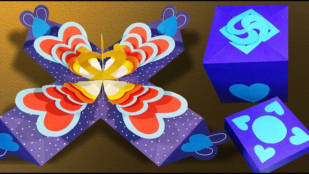 DIY Exploding Box Card | Explosion Paper Gift Box | Love Box Card ...