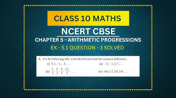 Class 10 Math - CBSE NCERT Solutions - AP - Ex 5.1 Q 3   solved step by step