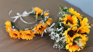 How to do a sunflower crown 🌻 #samira_elhabaal