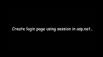 create login page using session in asp.net complete