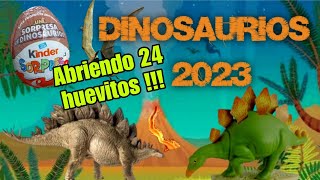 Abriendo 24 Huevitos Kinder Sorpresa de Dinosaurios Desmontables 2023. Kinder Sorpresa.