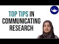 Top tips for research communication