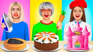 Me vs Grandma Cooking Challenge! Cake Decorating Challenge Kitchen Hacks by YUMMY JELLY