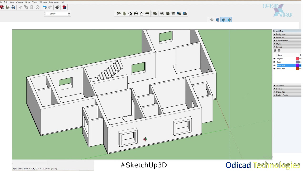 Create window and door projections in SketchUp Pro 3D - YouTube