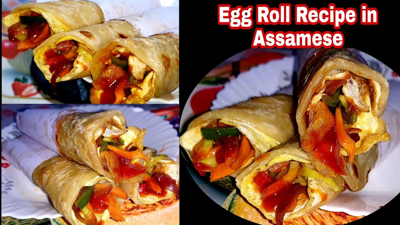 ঘৰতে সহজে বনাব পৰা কণীৰ ৰোল ৰেচিপি/Egg Roll Recipe in Assamese/Rinjumoni's kitchen & vlogs