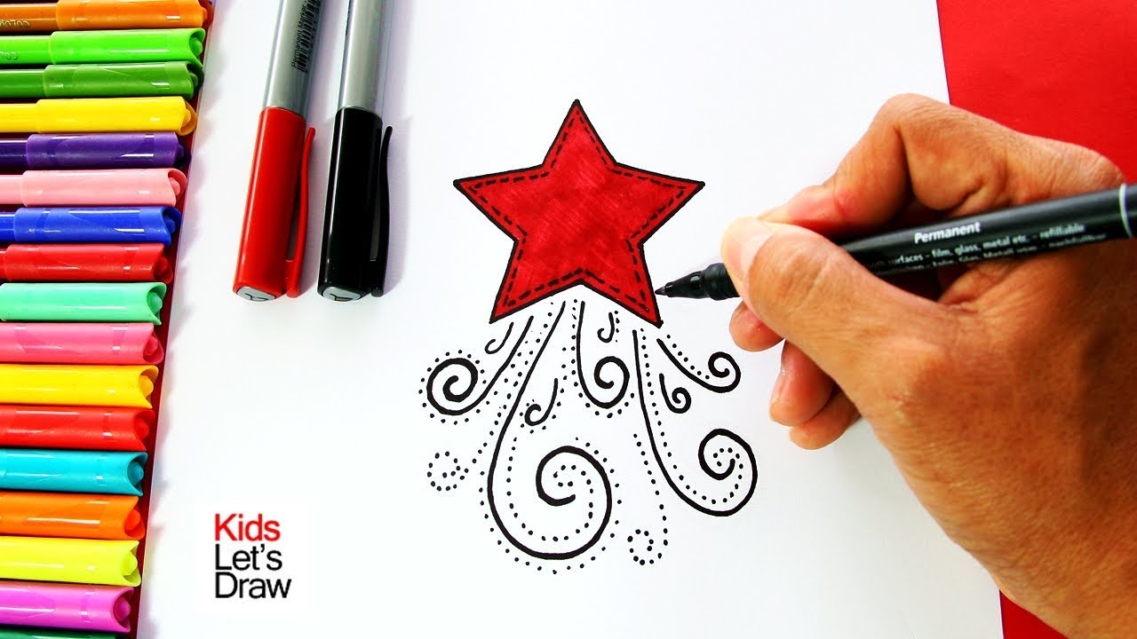 Cómo dibujar una Estrella de Navidad (Decorar Tarjetas 