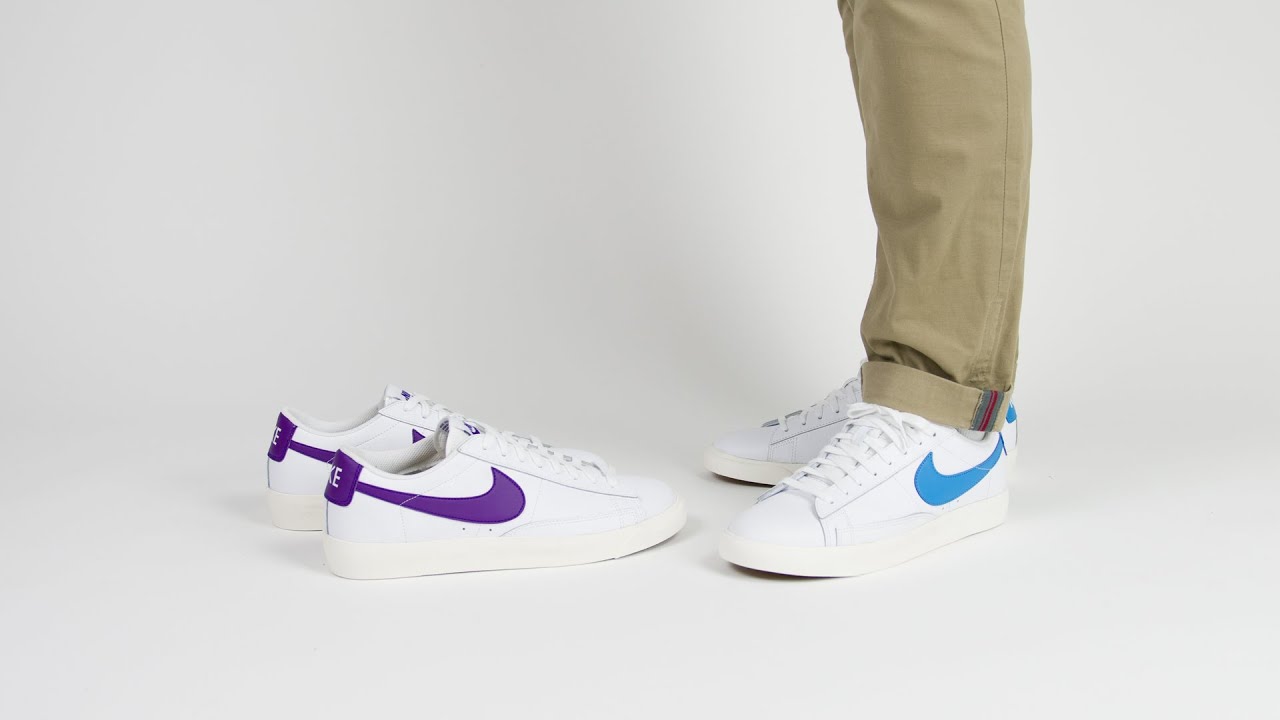 nike blazer low white blue