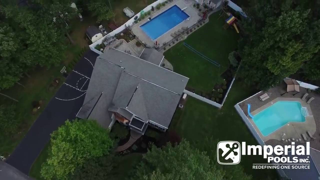 Aerial Video of a Rectangle Shaped Imperial Pool