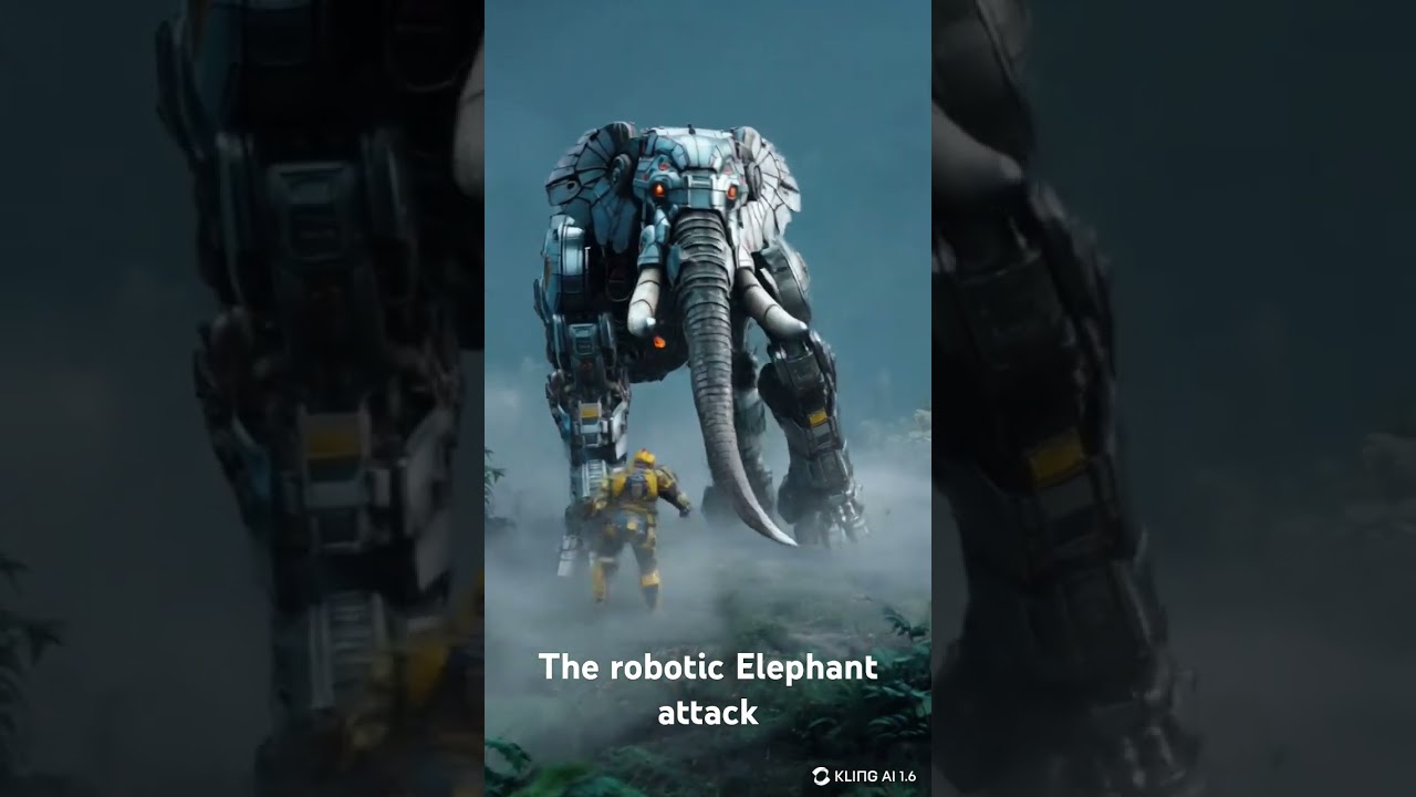 The robotic Elephant attack Bumblebee 
