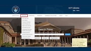 How to navigate UCT Libraries webpage