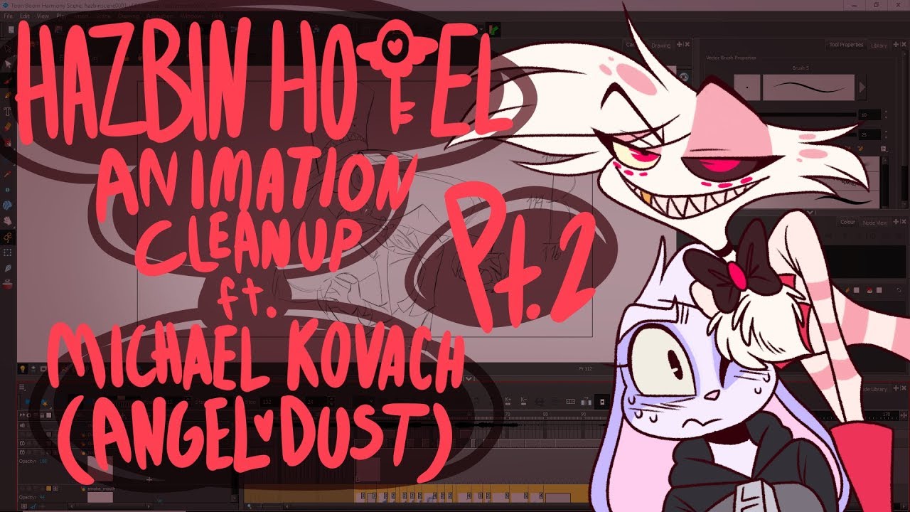 Hazbin Hotel Animation Cleanup Ft Michael Kovach Angel Dust Pt