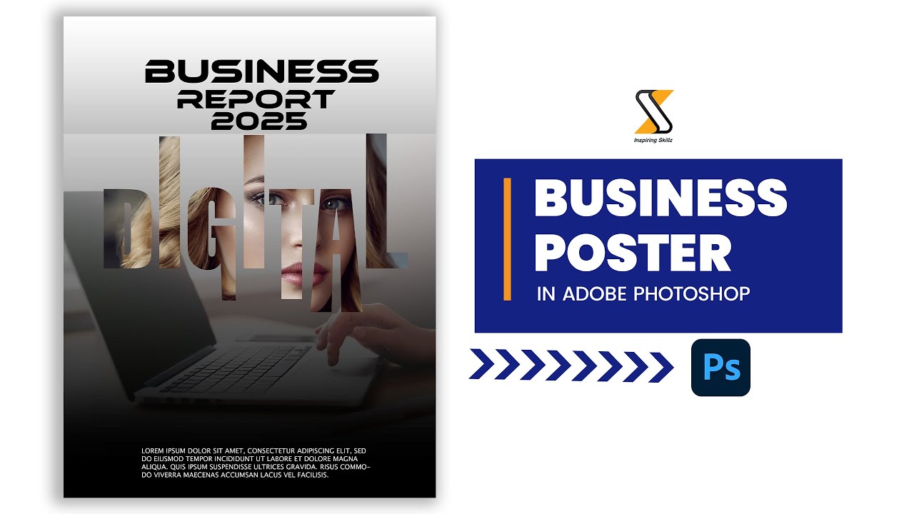 Business Report Poster Design in Photoshop