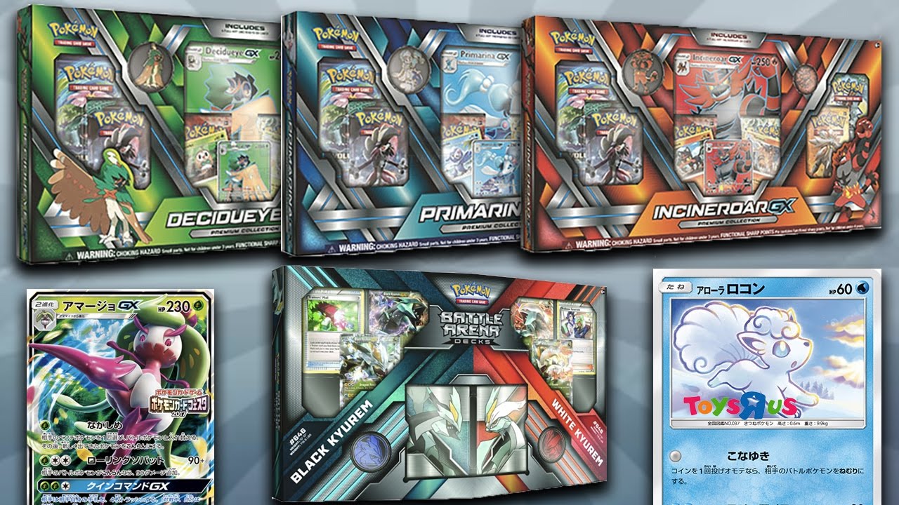 New Pokemon Products Full Art Collection Boxes Kyurem Battle Arena Deck Tsareena Gx Box