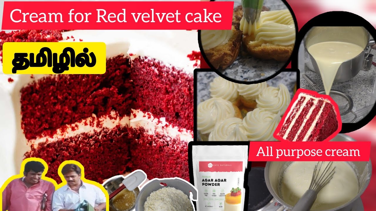 Cream for Red velvet cake and all purpose cream Recipe in Tamil johnca