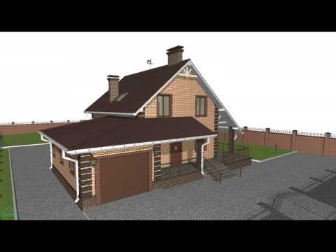 Типовой проект дома с мансардой и гаражом B-072-ТП