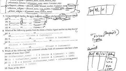 DBMS GATE & NET Relational Algebra and Relational Calculus QnA (Book by Timothy Williams) (Part -4)