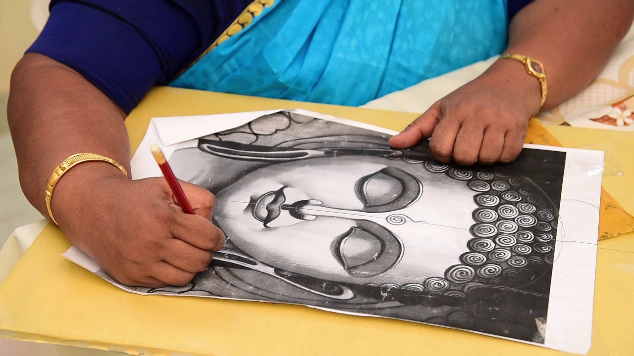 How to do the embossing of the best Buddha Tanjore painting
