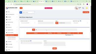 How to use stock adjustment module in olozon ERP software screenshot 2