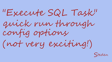 SSIS "Execute SQL Task" - configuration options/fields