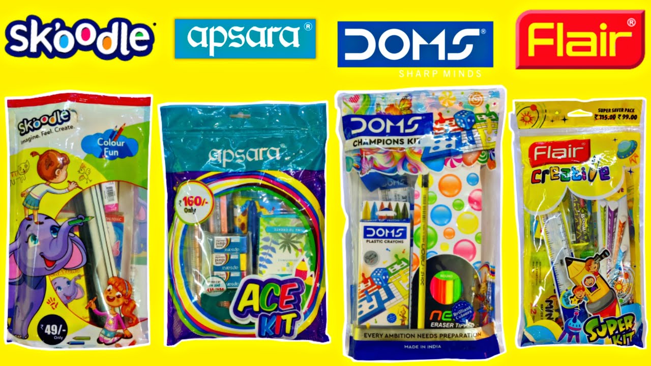 Doms Champions kit vs Apsara Ace Kit vs Flair Creative Kit vs Nataraj