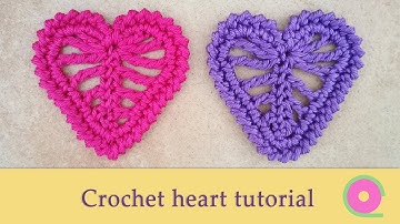 Crochet heart applique tutorial