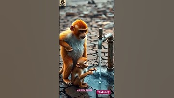 The monkey and his child lived in a tree house and then there was a severe drought 😭 #ai​ #monkey​