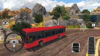 US Offroad Bus Driving Simulator 2018 Red Bus  Mountain Road - Typical Android GamePlay (HD). screenshot 5