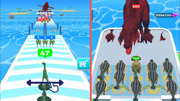 Dino Leveling Eat And Run - Max Level of Merge Master Dinosaur - Monster Dino Fight - Dinosaur Game