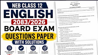 NEB Class 12 English Board Exam Questions paper with Answers 2083/2026 