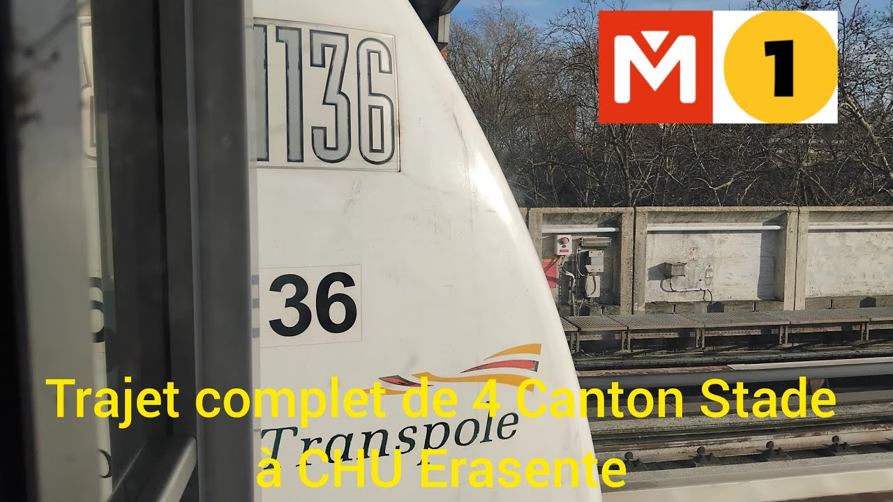 Métro Ligne 1 ilevia VAL 208 Rame HP136 Trajet complet de 4 Canton Stade à CHU Erasente 