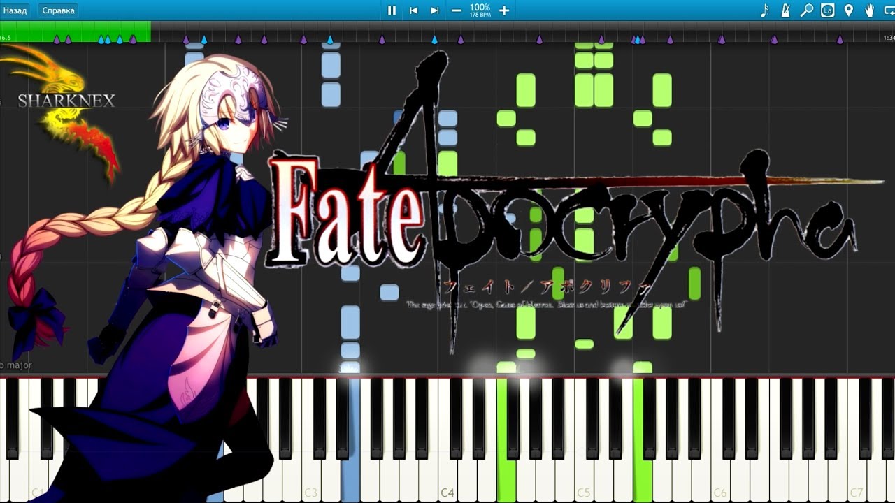[Fate Apocrypha] OP Eiyuu Unmei no Uta Piano Synthesia Tutorial - YouTube