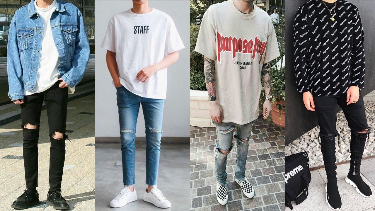 How To Style RIPPED / DISTRESSED Jeans Men 2021, Ripped Jeans Outfit Ideas  Men