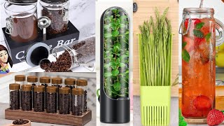 Amazon lastest Best Deals kitchen storage box container spices jar glass organiser utensils cutlery