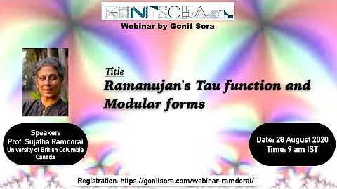 Ramanujan's Tau Function and Modular forms: Prof. Sujatha Ramdorai