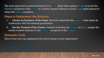How to Load a XAML Page into a Frame with Parameters in C#  WPF