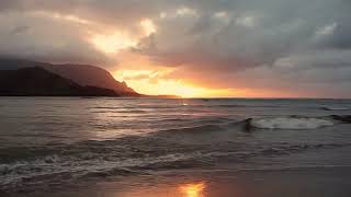 [10 Hours] Hanalei Bay Sunset, Hawaii - Video & Audio [1080HD] SlowTV