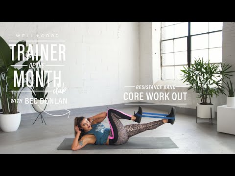 6 Resistance Band Core Workout Moves l Trainer of the Month Club | Well+Good