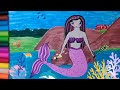 Easy mermaid drawing and coloring for kidshow to draw mermaidlearning for kids mermaid forkids